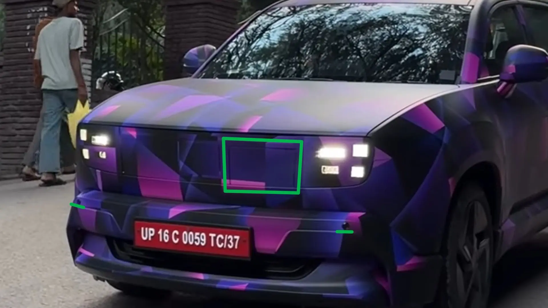 The front fascia of Honda 0 Alpha reveals a possible front charging port 2 front sensore for ADAS